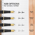 Wordsworth & Black Fountain Pen Set, Medium Nib, Includes 6 Ink Cartridges And Ink Refill Converter, Journaling, Calligraphy, Sm