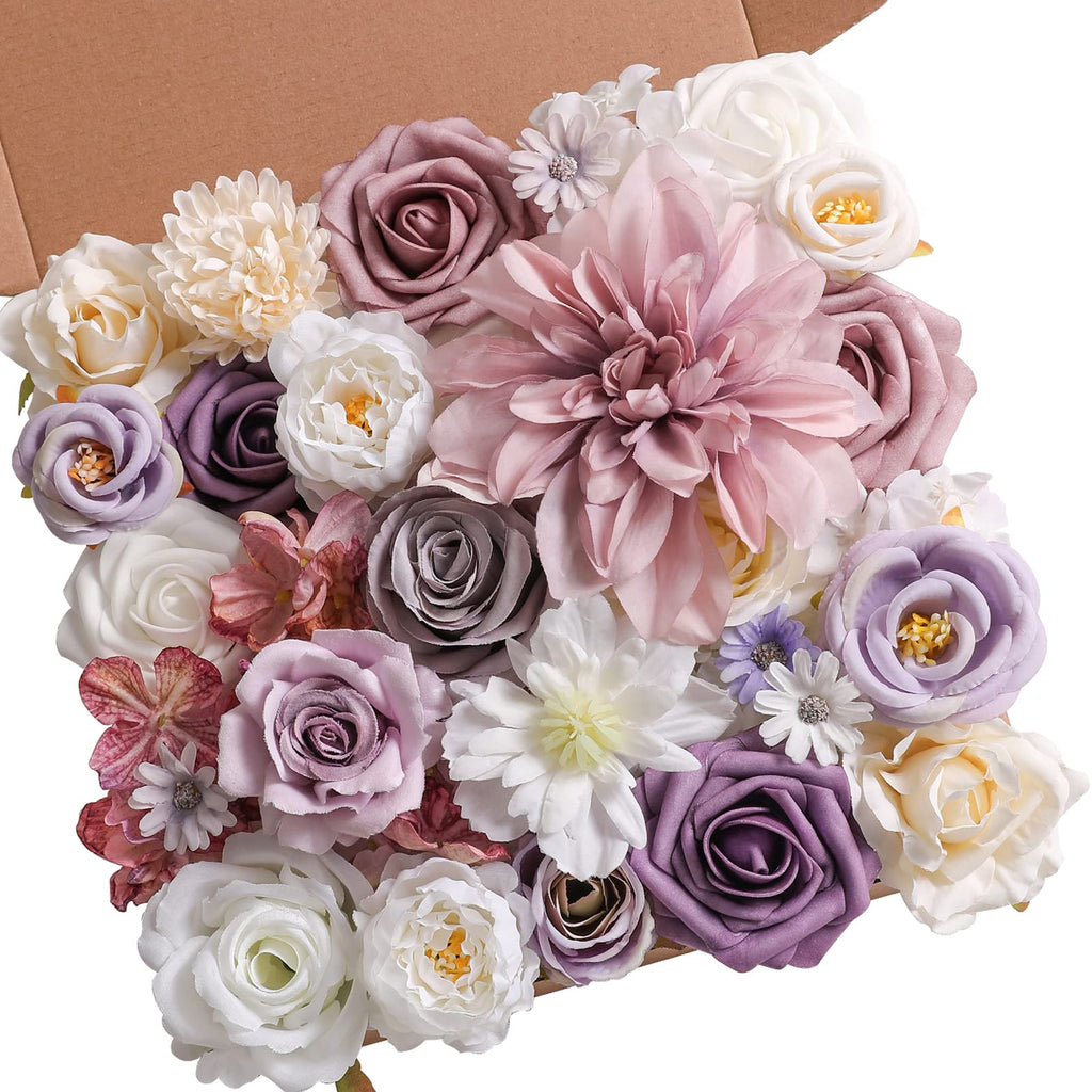 Serra Flora Artificial Flowers Combo Box Set Faux Flowers Bulk Flower Leaf with Stems Arrangements for DIY Wedding Bouquets Part