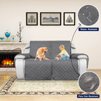 Purefit Water Resistant Reversible Sofa Cover For Reclining Sofa 2 Seat - Non Slip Split Recliner Couch Cover For Double Recline