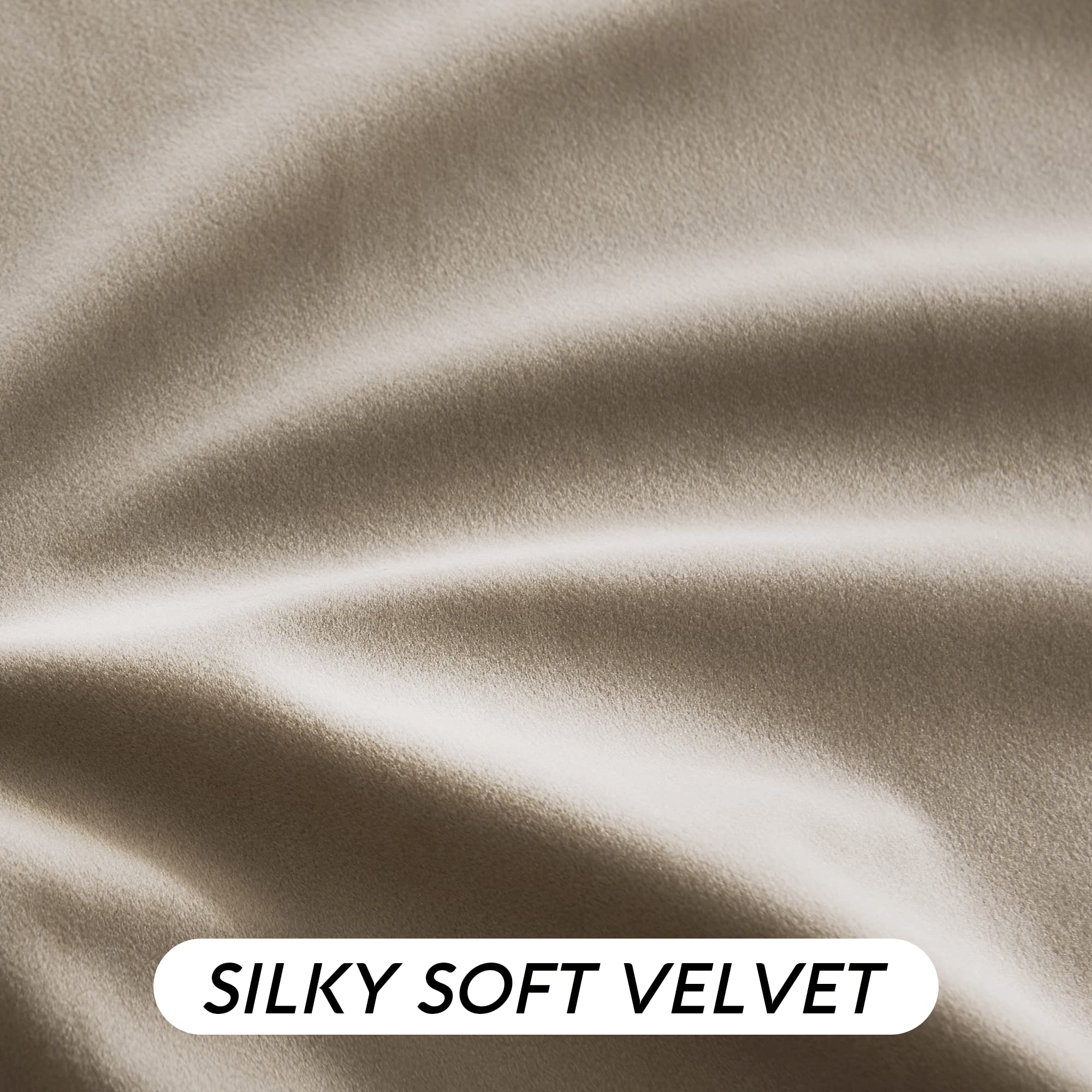 Ryb Home Velvet Curtains 120 Inches Long - Smooth Durable Earth Tone Drapes Extra Long Room Darkening Privacy Window Treatment For Living Room, Camel Beige, W52 X L120 Inches, Set Of 2