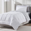 Nestl 5 Piece Twin XL Comforter Set - White Reversible Bed in a Bag - Complete Twin XL Size Bedding Set with Sheets, Pillowcase 