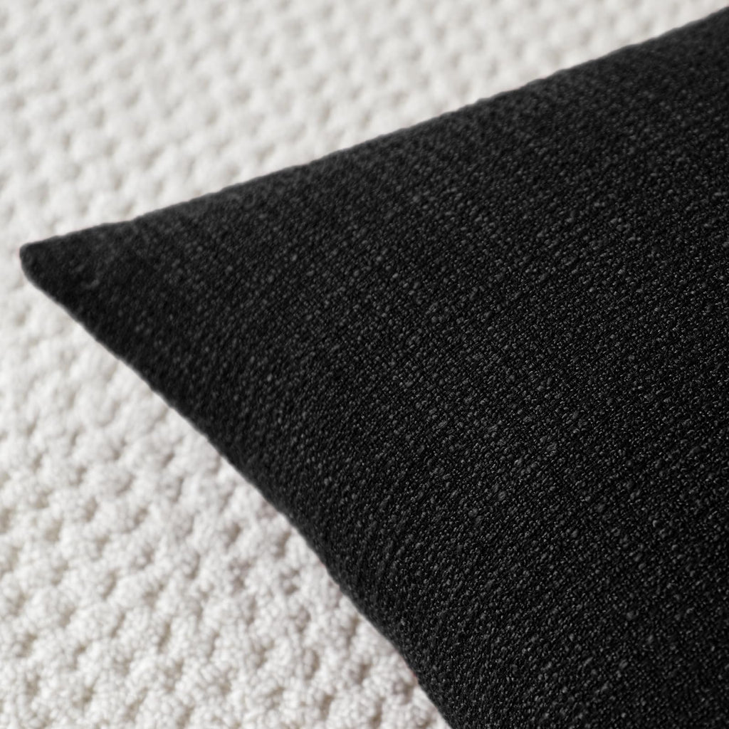 Otostar Linen Throw Pillow Covers Set Of 2 Decorative Square Pillowcases Cushion Covers 16X16 Inch For Home Decor Sofa Bedroom Car 40 X 40 Cm Black