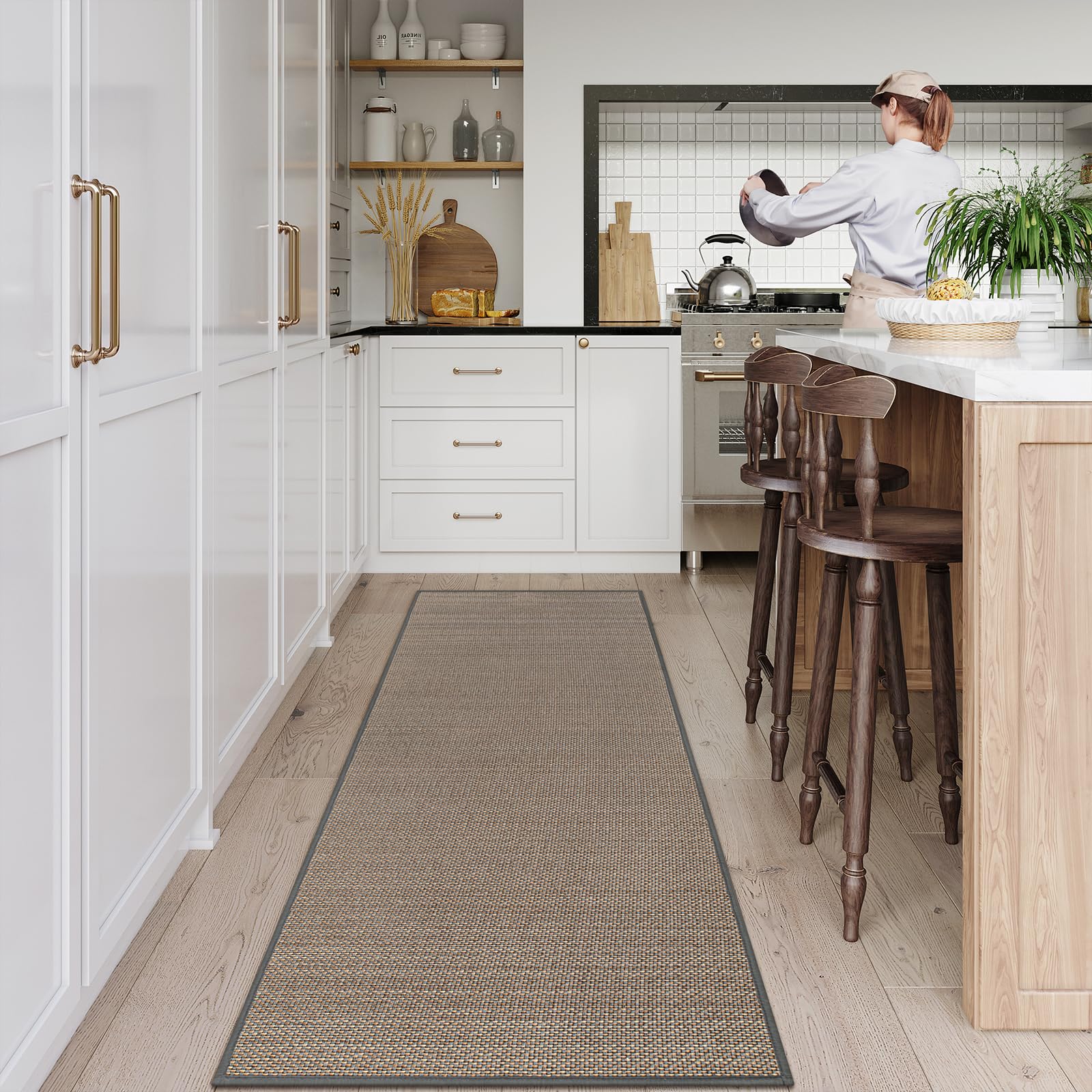 Lahome Farmhouse Kitchen Runner Rug, 2X6 Hallway Runner Rug Non Slip For Entryway Indoor Washable Carpet Runners For Hallway 6Ft