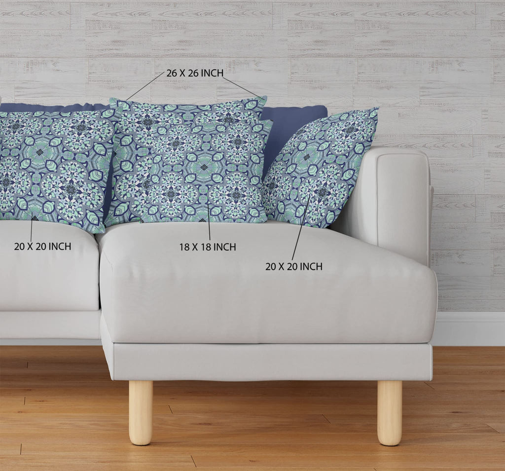 HomeRoots Muted Blue Aqua Blue Aqua Cloverleaf Boho Suede Throw Pillow