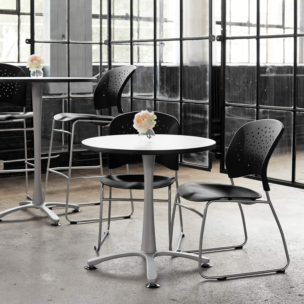 Safco Products 6806Bl Reve Bistro Height Chair With Round Back, Black