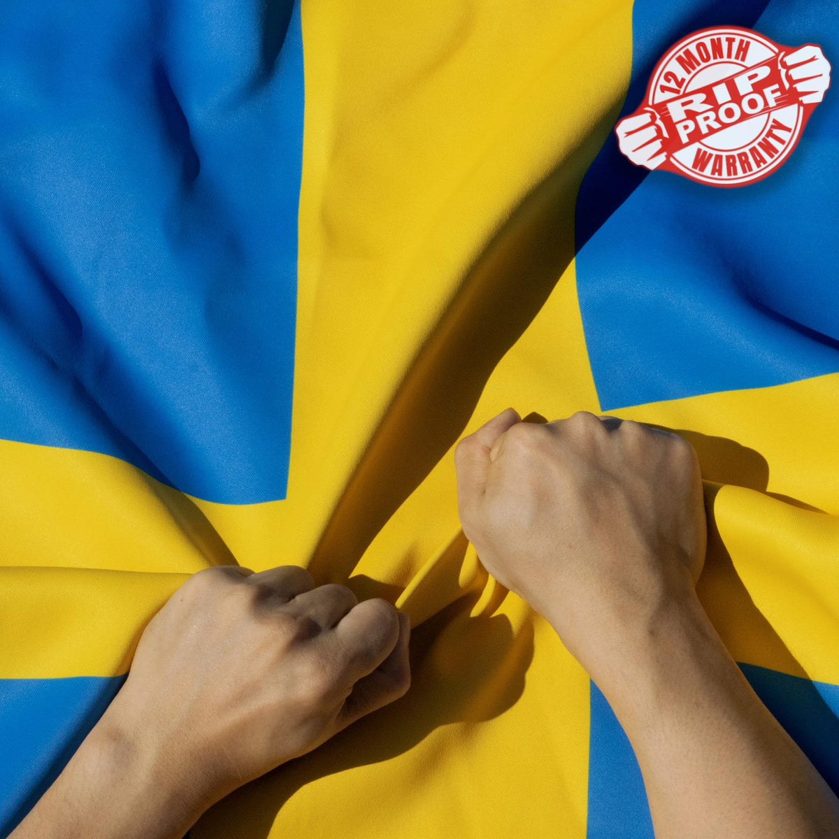 Anley Rip-Proof Double Sided 3-Ply Sweden Flag 3X5 Foot - Vivid Color, Canvas Header And Wrinkle Resistant - The Strongest, Long