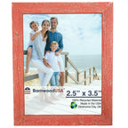 BARNWOODUSA | Farmhouse 2.5x3.5 Picture Frame | 1 1/2 inch Molding | 100% Reclaimed Wood | Rustic | Rustic Red