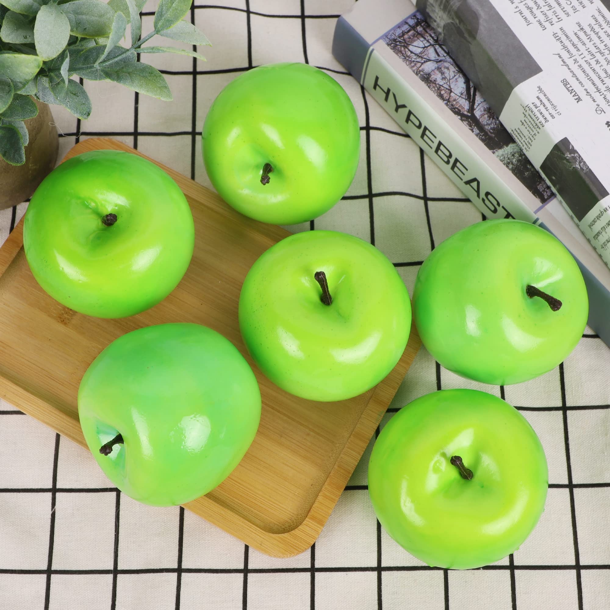 Cllayees Fake Fruit Artificial Apples, Set Of 12 Decorative Fruit Lifelike Faux Apples Realistic Fruits Apple Decorations For Ki