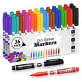 Suqjoy Dry Erase Markers, Fine Tip Whiteboard Markers, Low Odor Dry Markers With Pen Clip, Bullet Point Maker, 36 Pack 12 Assort