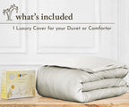California Design Den King Size Duvet Cover Only, Premium 400 Thread Count 100% Cotton Sateen, Hotel Quality, Soft Sateen Weave