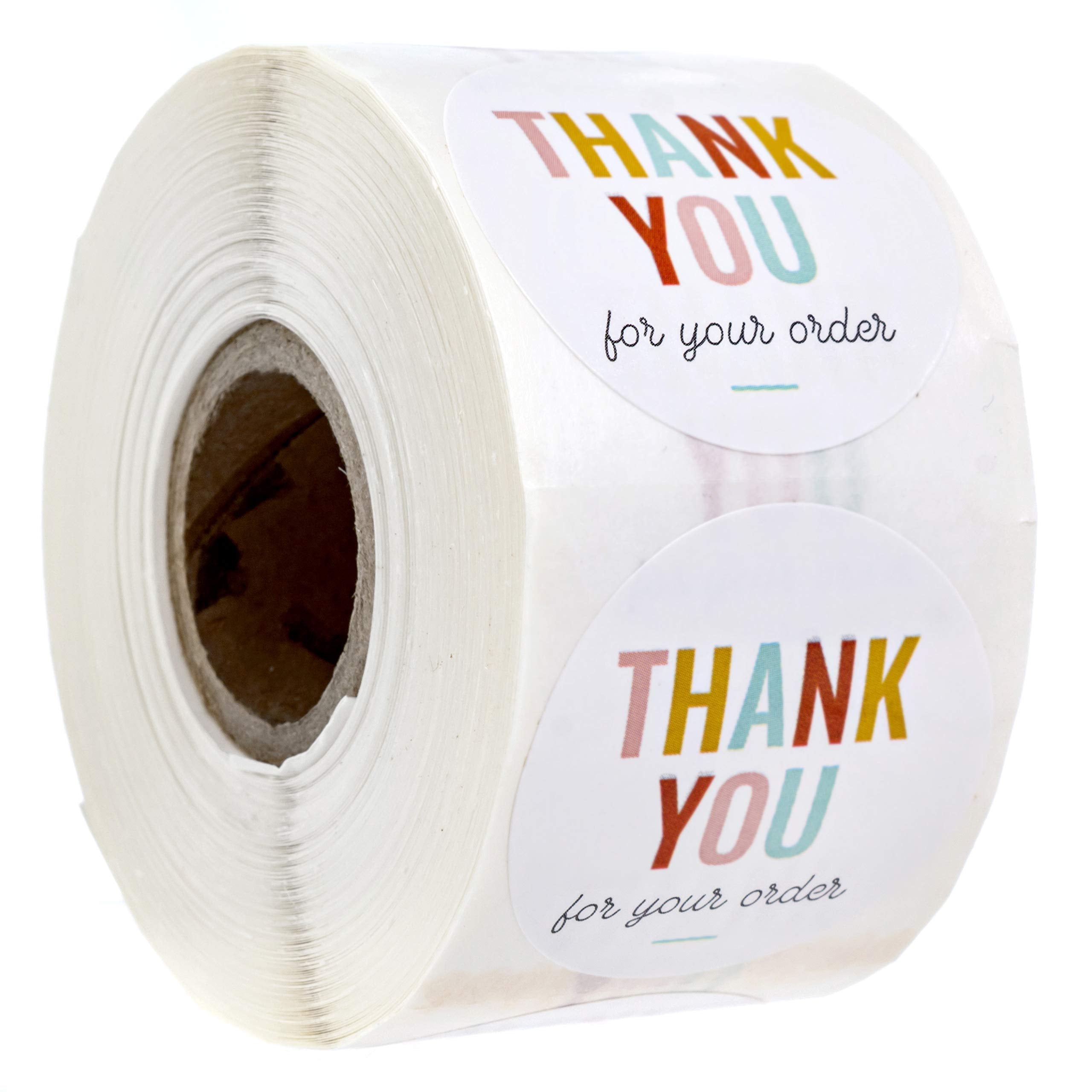 Thank You For Your Order Stickers / 500 Business Appreciation Labels / 1.5' Multi-Color Small Business Thanks Stickers/Made In