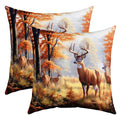 Cute Deer Pillow Cases Cushion Covers Deer Hunting Throw Pillow Covers 16x16 Set of 2 Soft for Kids Forest Wild Animal Pattern D