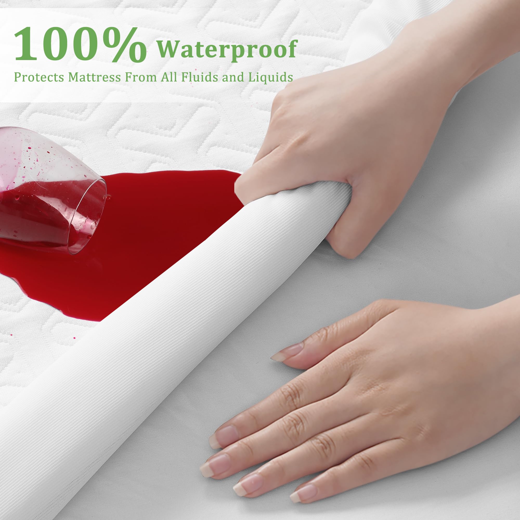 Meritlife Premium 100% Waterproof Mattress Protector Twin Xl Size,Cooling Breathable Mattress Pad Cover 3D Air Fabric,8-21'' Ext