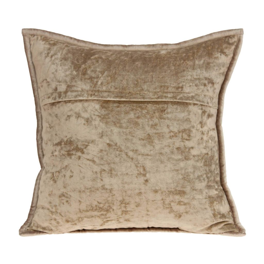 HomeRoots 50% Cotton, 50% Viscose 20' x 7' x 20' Transitional Taupe Solid Quilted Pillow Cover with Poly Insert