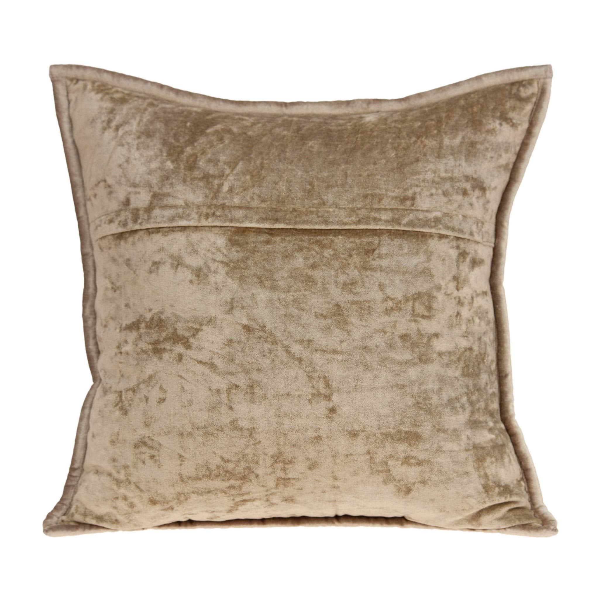 HomeRoots 50% Cotton, 50% Viscose 20' x 7' x 20' Transitional Taupe Solid Quilted Pillow Cover with Poly Insert