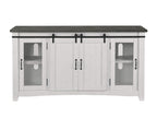 Martin Svensson Home Rustic 65” Solid Wood Tv Stand With Storage, White Stain With Grey Stain Top