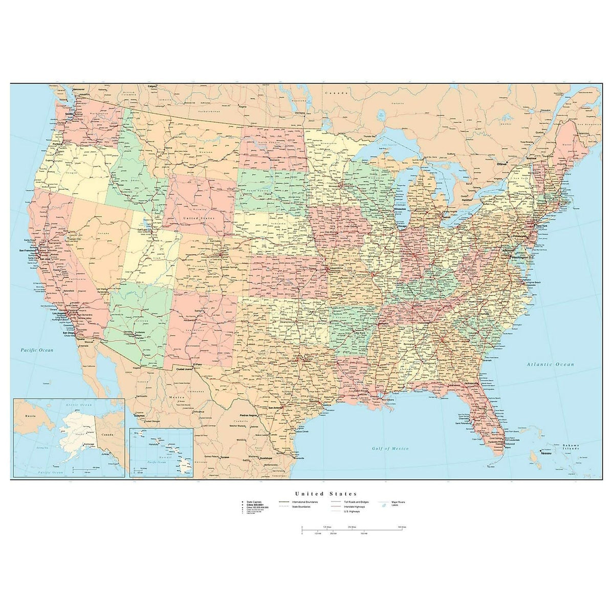 Advantus Laminated USA Wall Map (97643)