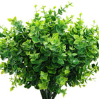 PASYOU Artificial Shrub, Fake Bush Simulation Eucalyptus Grass Greenery Leaves Plastic Plants Indoor Outdoor Outside Home Garden