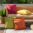 Miulee Pack Of 4 Decorative Outdoor Throw Pillow Covers Linen Waterproof Pillow Covers Farmhouse Cushion Cases For Patio Garden Tent Balcony Couch Sofa 18X18 Inch Red/Green