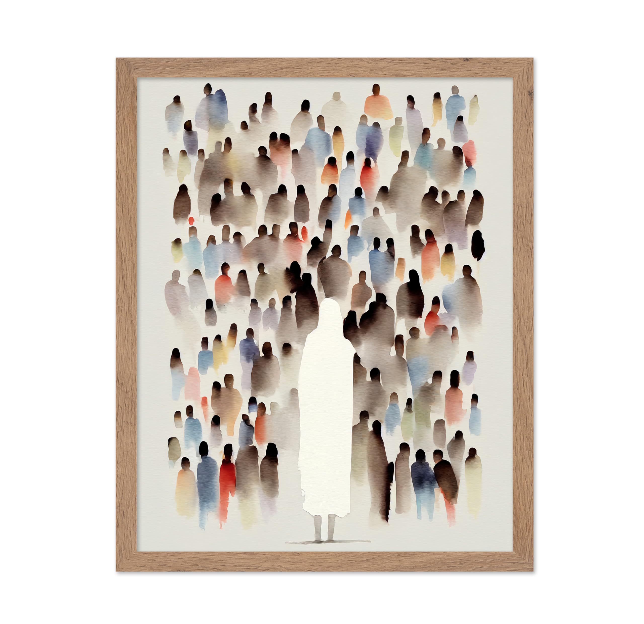 Poster Master Vintage Bible Poster - Retro Minimalist Print - Gift for Christian, Friend - Jesus Feeds the 5000, Watercolor, Ske