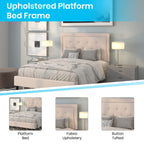 Flash Furniture Roxbury Full Size Tufted Upholstered Platform Bed In Beige Fabric
