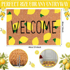 Ceenna Summer Lemon Welcome Doormat Lemon Coir Doormat With Non Slip Backing Summer Mat Front Porch Rugs For Home Entrance Anniv