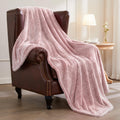 Exclusivo Mezcla Plush Extra Large Fleece Throw Blanket For Couch, Bed And Sofa (50X70 Inches,Mixed Dusty Pink) Soft, Warm, Ligh