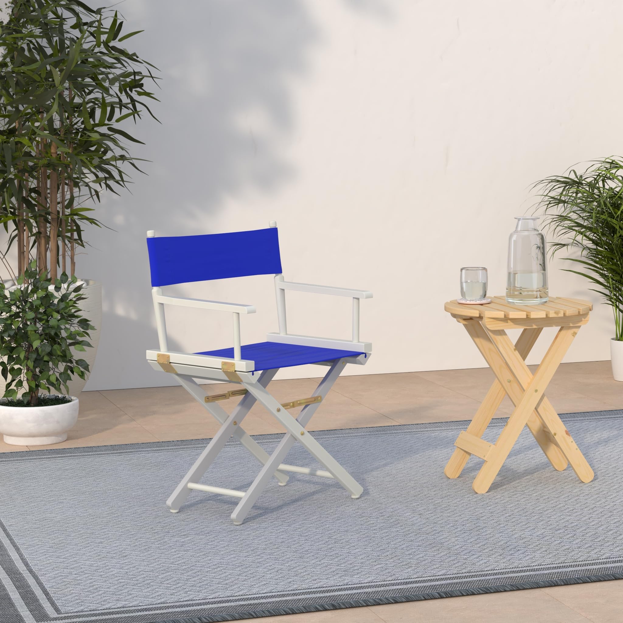Casual Home 18&quot; Director'S Chair White Frame With Royal Blue Canvas