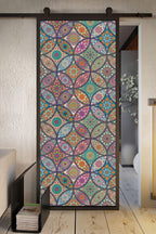 Jiffdiff Window Privacy Film Frosted Glass Stain Stickers Boho Decorative Rainbow Non-Adhesive Static Cling Tinting For Home Bat