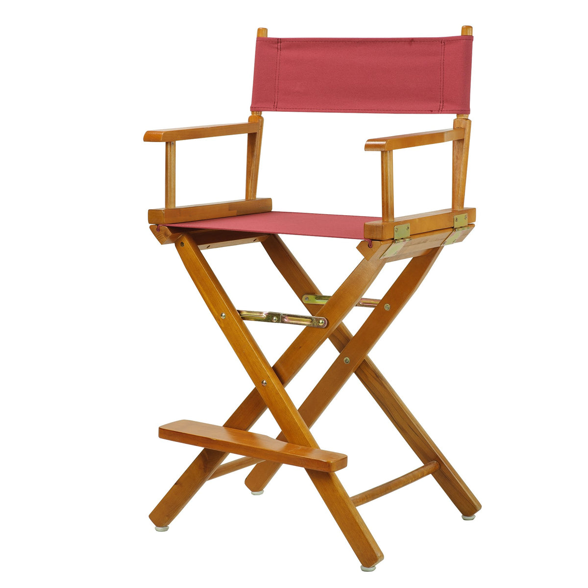 Casual Home Director'S Chair ,Honey Oak Frame/Burgundy Canvas,24&quot; - Counter Height