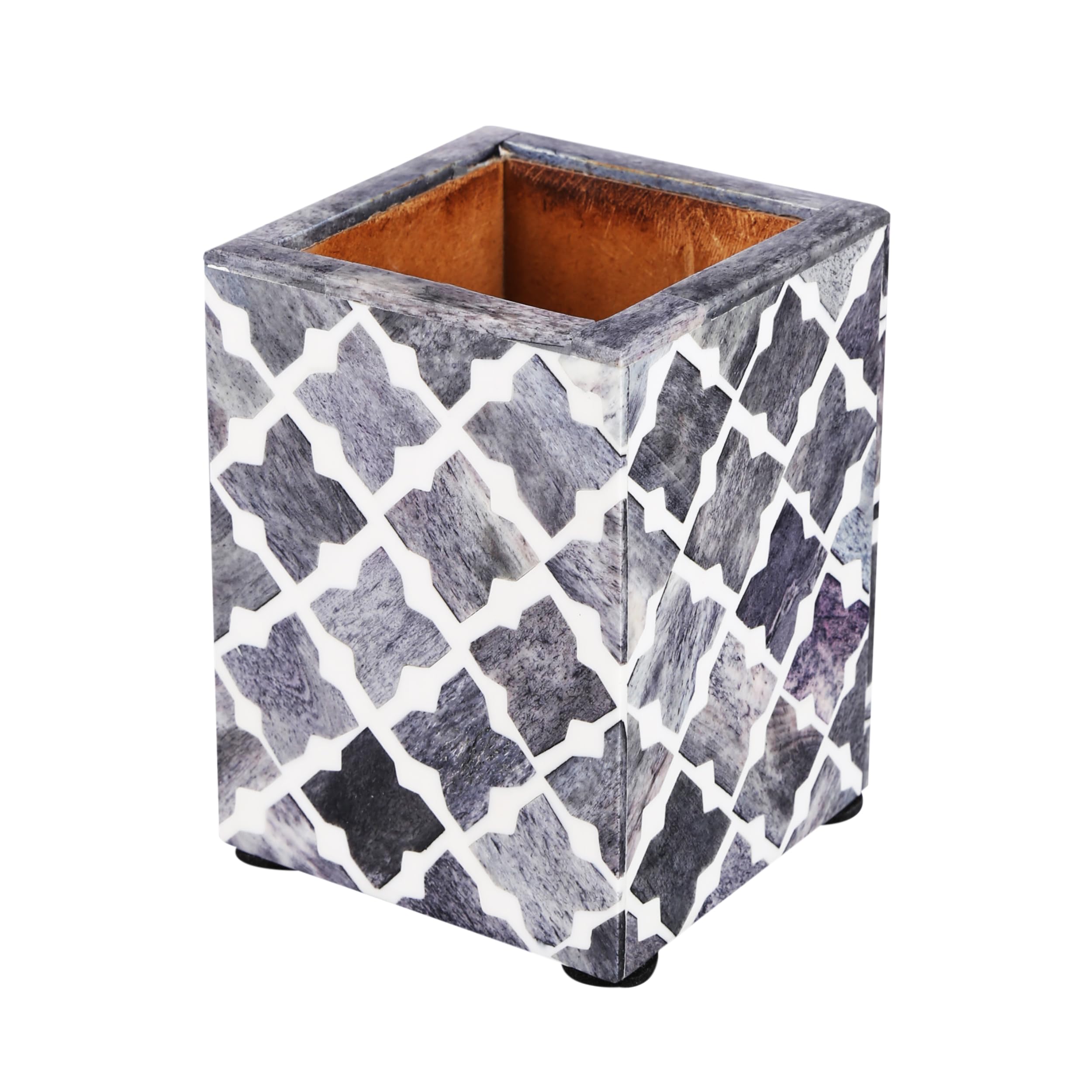 Handicrafts Home Pen Holders Organizers - Pencil Holders And Organizers For Desk - Quatrefoil Slate White
