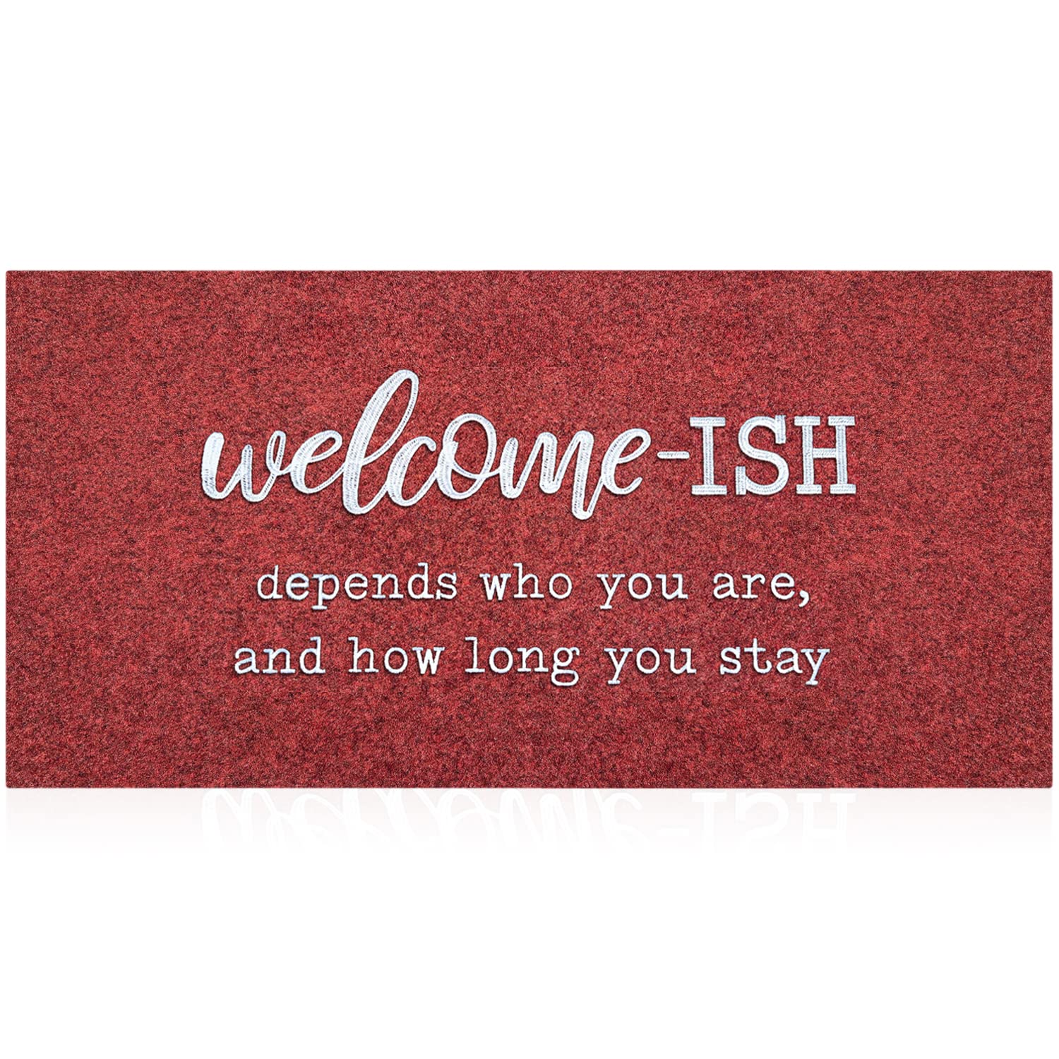Large Welcome Mat Low Profile Floor Mat Front Doormat, Funny Welcome-Ish Mats Non Slip Absorbent Resist Dirt Entrance Doormats F
