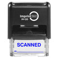 Supply360 As-Imp1122B - Scanned Stamp With By: Line, Blue Ink, Heavy Duty Commerical Self-Inking Rubber Stamp, 9/16 ' X 1-1/2 '