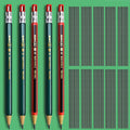 Yeastoy 85 Pcs Solid Carpenter Pencil Set Includes 5 Construction Pencils Deep Hole Woodwork Marking Pencil With 80 Refills, Mec
