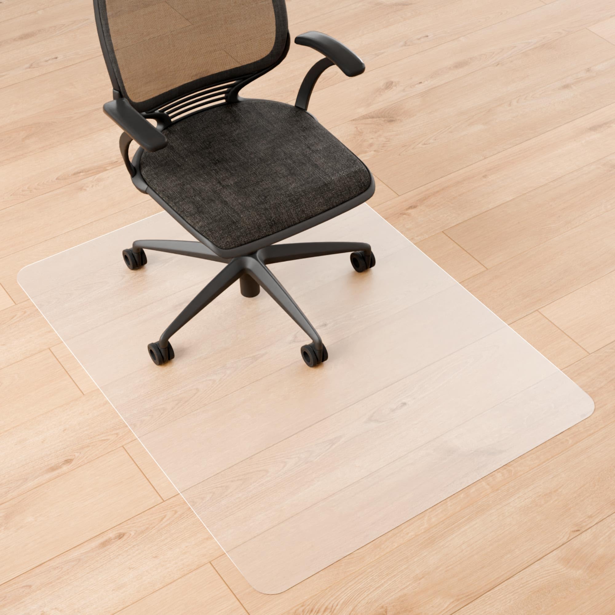 Naturei Office Chair Mat For Hard Floors- 48' X 36', Desk Floor Mat For Rolling Chairs, Clear Plastic Chair Mat, Easy Glide, U