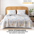 2-Piece Coral Coastal Reversible Twin Quilt Set With Sham. Beach Theme Bedding Coverlet, Soft, Microfiber - Maldives