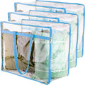 Clear Vinyl Zippered Storage Bags (3-Pack) 40L Sturdy Storage Bags for Sweaters, Blankets, Comforters, Bedding Sets and Much Mor