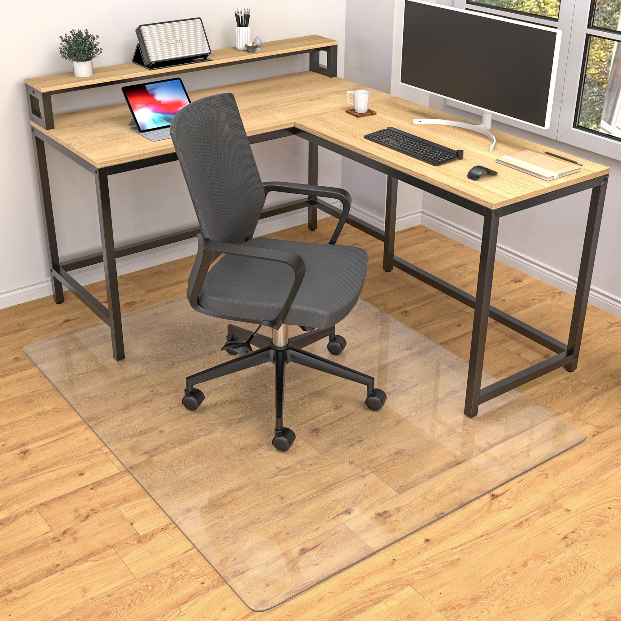 Office Chair Mat For Hard Wood Floors, 36 X 48 Inches Clear Floor Mat For For Rolling Chairs, Heavy Duty Wood/Tile Floor Protect