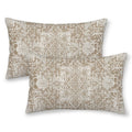 Gohdiwh Boho Pillow Covers 12X20 Set Of 2, Brown Carpet Pattern Decorative Outdoor Throw Pillows Linen Ethnic Design Farmhouse C