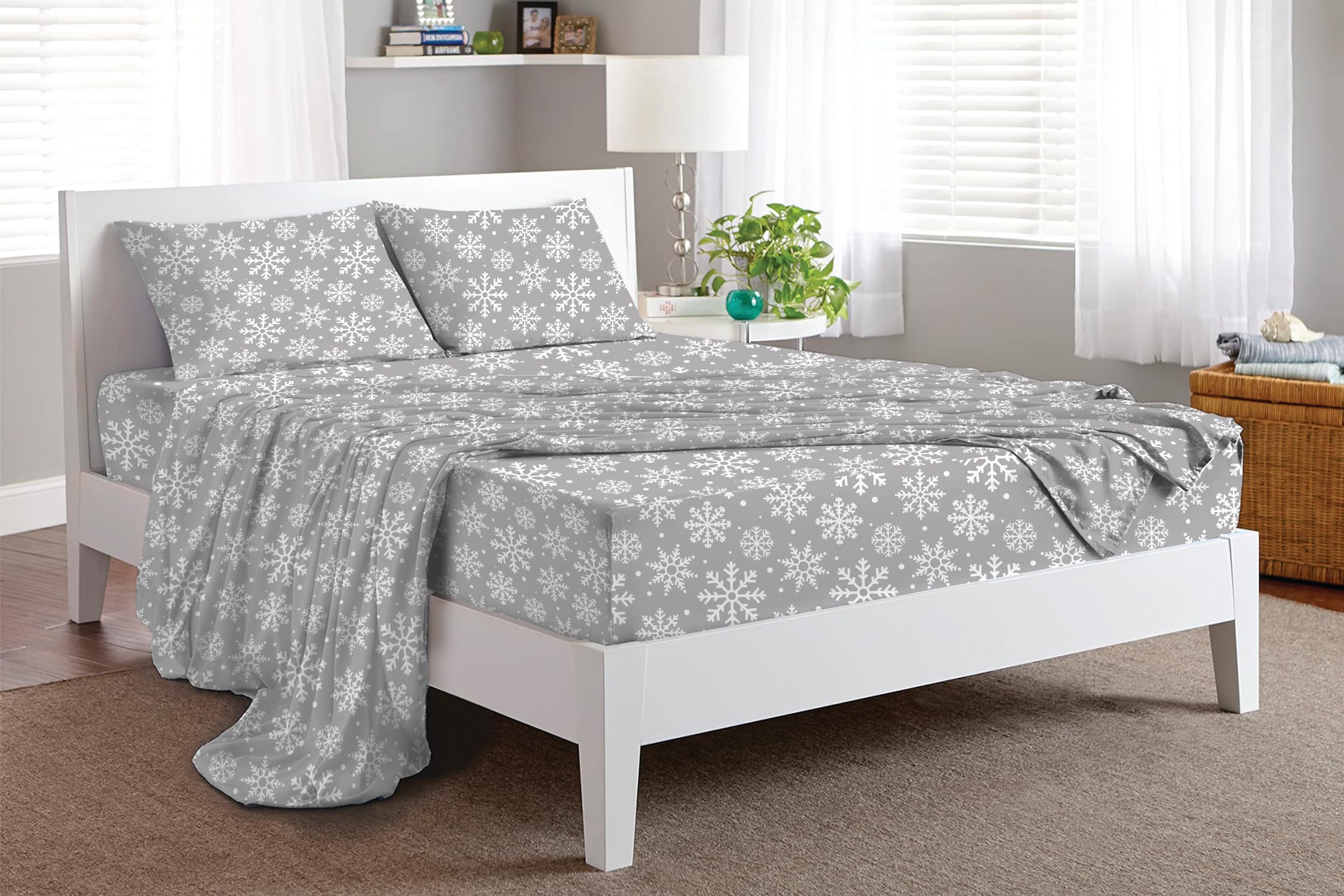 Bliss Casa 4 Piece 100% Cotton Flannel Sheet Set King - High Gsm Deep Pockets, Warm Breathable Flannel Sheet Set. Flannel Bed Se