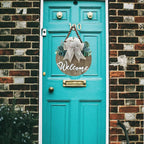 Condorpasea 3D Welcome Sign For Front Door |Home/Farmhouse Porch D  Cor Wooden Hanging Sign With Artificial Leaves And Rustic Be