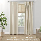 Shineland Insulated Window Coverings Warm Curtains For Winter,Window Treatments Energy Saving Room Noise Blocker Draft Blocking Curtains,(40 X 102 Inches Long,Beige)