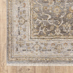 HomeRoots Polyester 3' X 5' Beige Grey Machine Woven Oriental Indoor Arean Rug