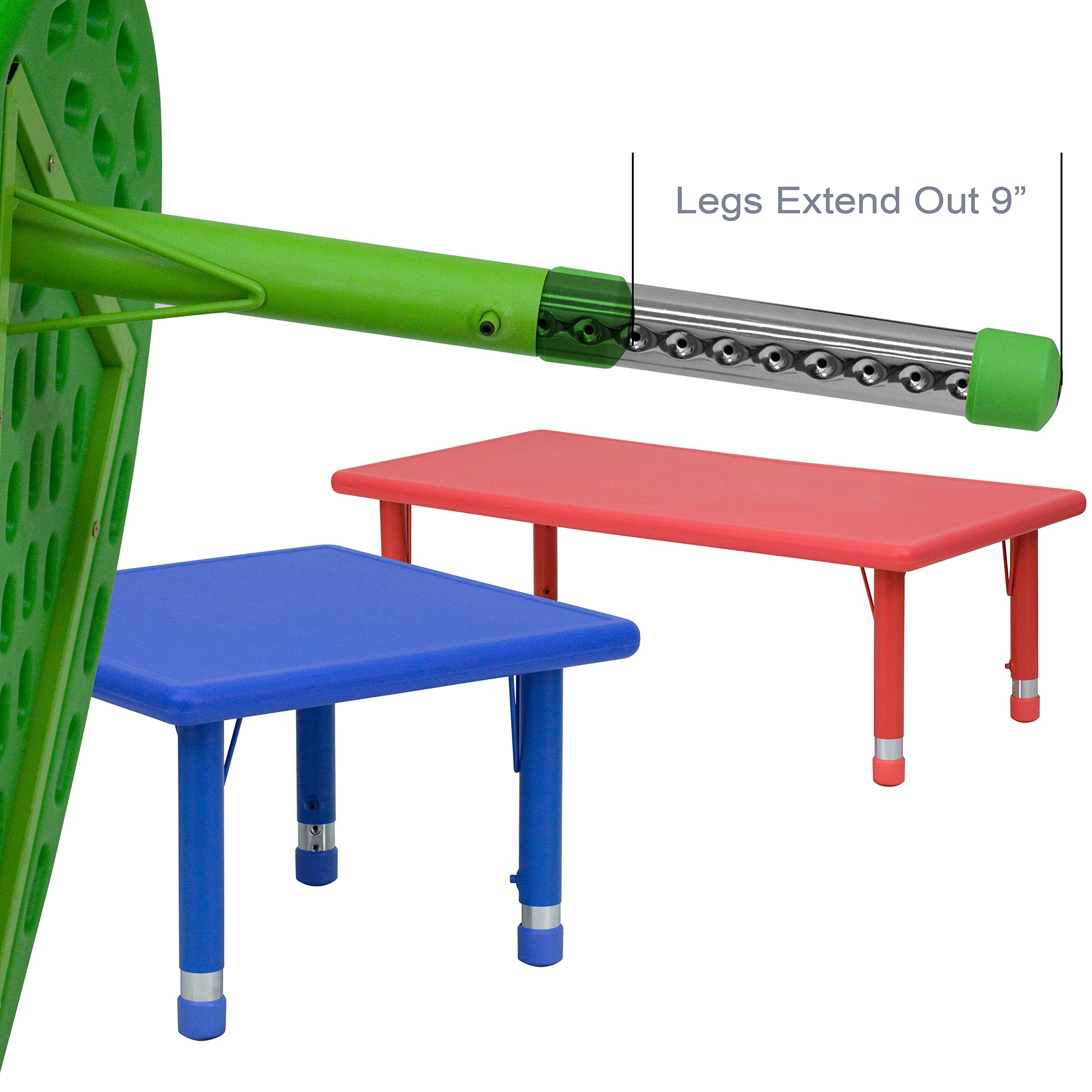 Flash Furniture Wren 45'' Round Green Plastic Height Adjustable Activity Table