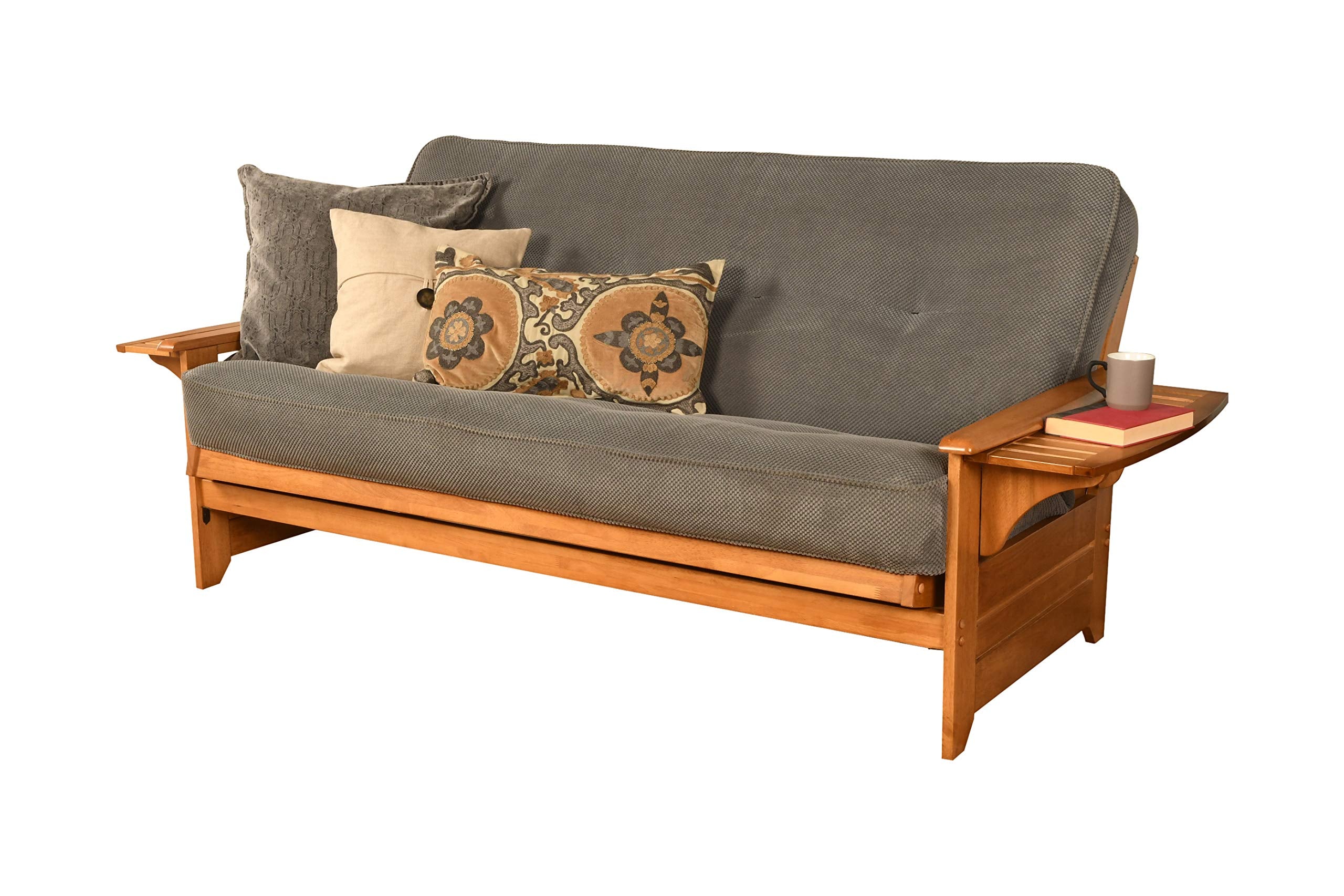 Kodiak Furniture Phoenix Full Size Futon in Butternut Finish with Marmont Thunder Mattress