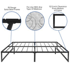 Flash Furniture 14 Inch Metal Platform Bed Frame with 10 Inch Pocket Spring Mattress in a Box (No Box Spring Required) - Full