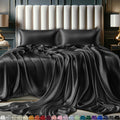 Decolure Satin Bed Sheets - 4 Piece Luxury Silky Queen Size Bedding Set - Softer Than Silk, Wrinkle-Free With 15Deep Pocket Fitt