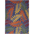 Nourison Aloha Indoor/Outdoor Navy Multicolor 3'6' X 5'6' Area Rug, Easy Cleaning, Non Shedding, Bed Room, Living Room, Dining
