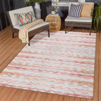 Addison Rugs Surfside Asr46 Peach 9' X 12' Indoor Outdoor Rug, Easy Clean, Machine Washable, Non Shedding, Bedroom, Living Room,