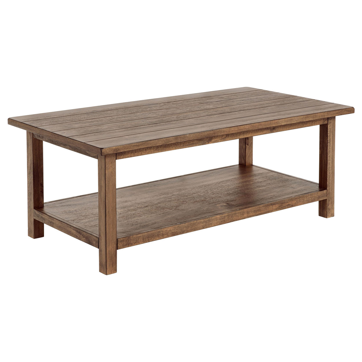 Coaster Home Furnishings Payne Wood Coffee Table with Shelf Distressed Brown